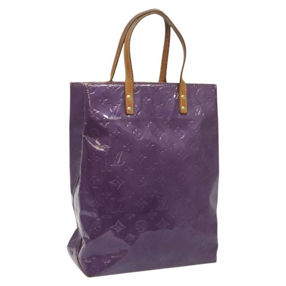 LOUIS VUITTON Monogram Vernis Reade MM Tote Bag Viole M91087 LV Auth bs22185 - Picture 1 of 16